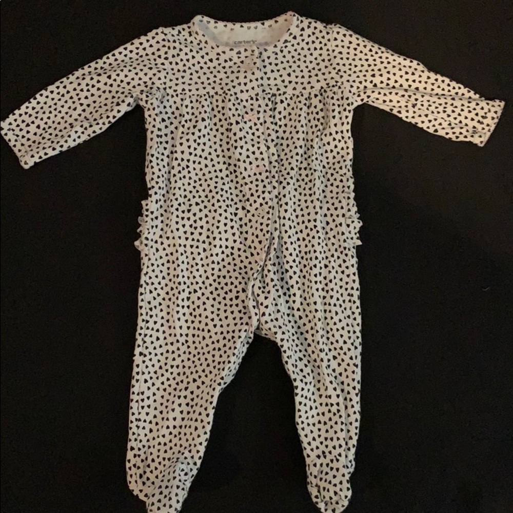 Black & White heart Carters onesie